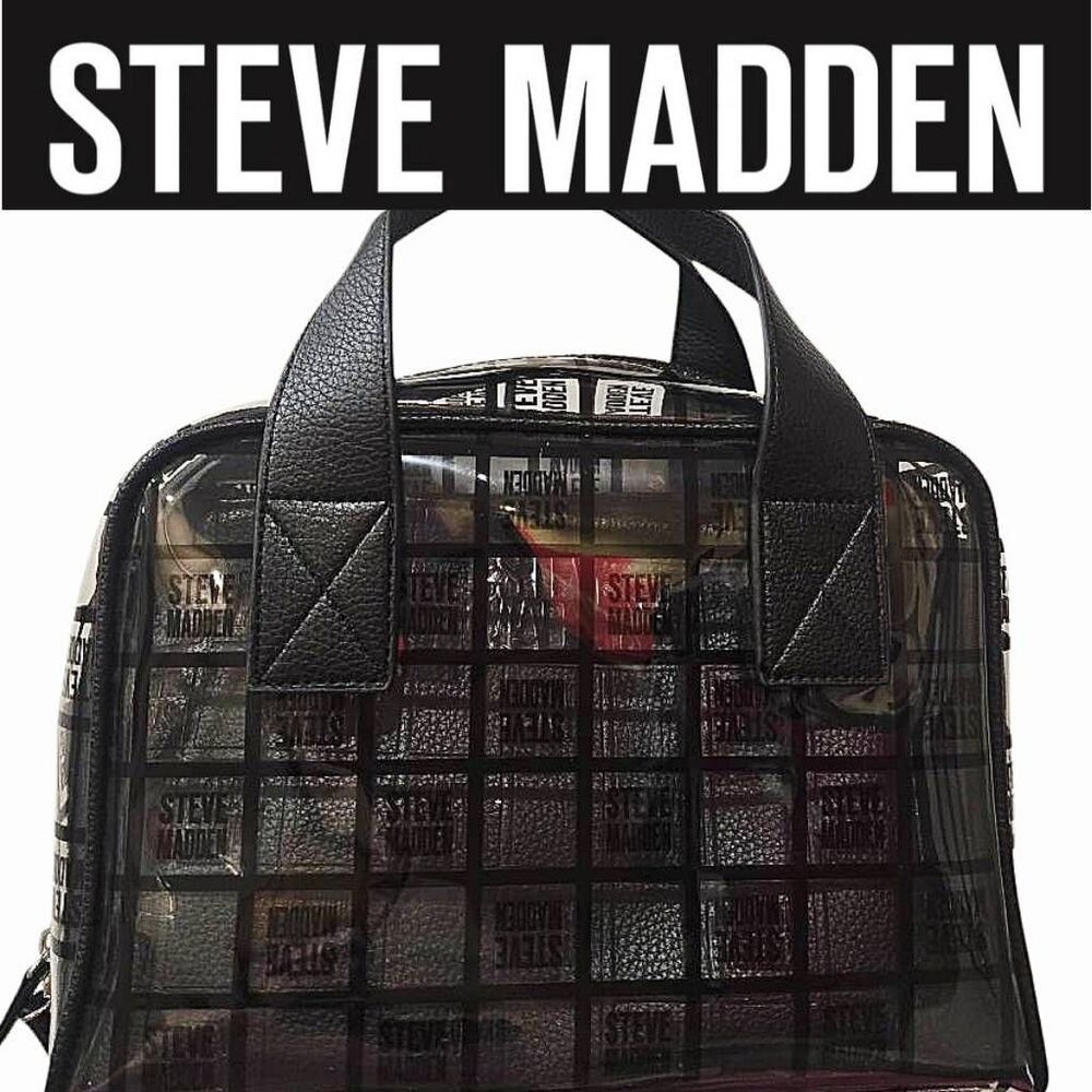 Steve Madden Block Logo Solid &‎ Clear Cosmetic Case